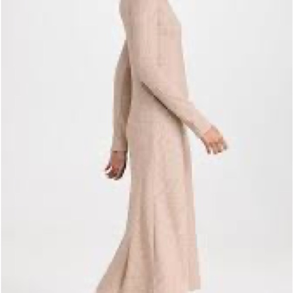 LOFT Long Sleeve Knit Maxi Dress in Beige